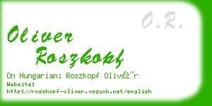 oliver roszkopf business card